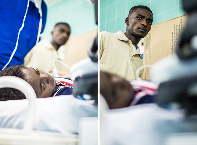 Ramadan's cousin accompanies him when he is admitted to hospital in Libya for heart surgery.